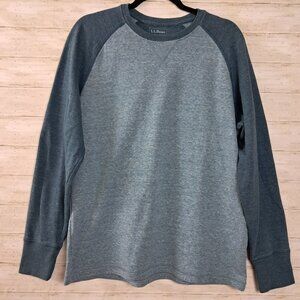 LL Bean Washed Cotton Double-Knit Crewneck Pullover M